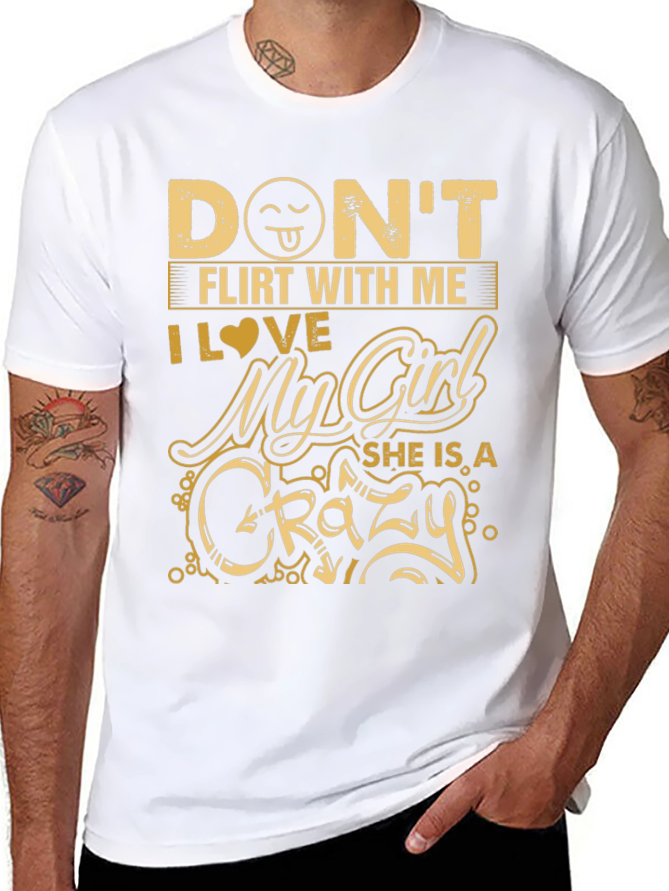 Dont Flirt With Me Crazy Girlfriend Graphic Tee