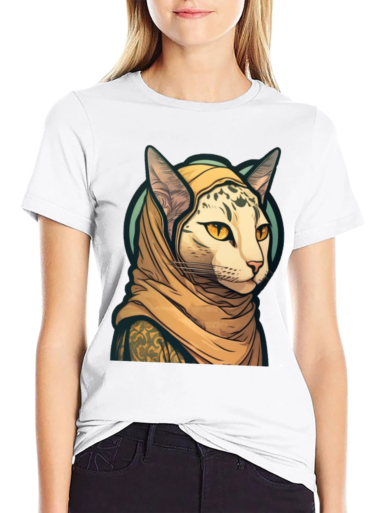Cat in Headscarf T-Shirt - Unique Graphic Tee