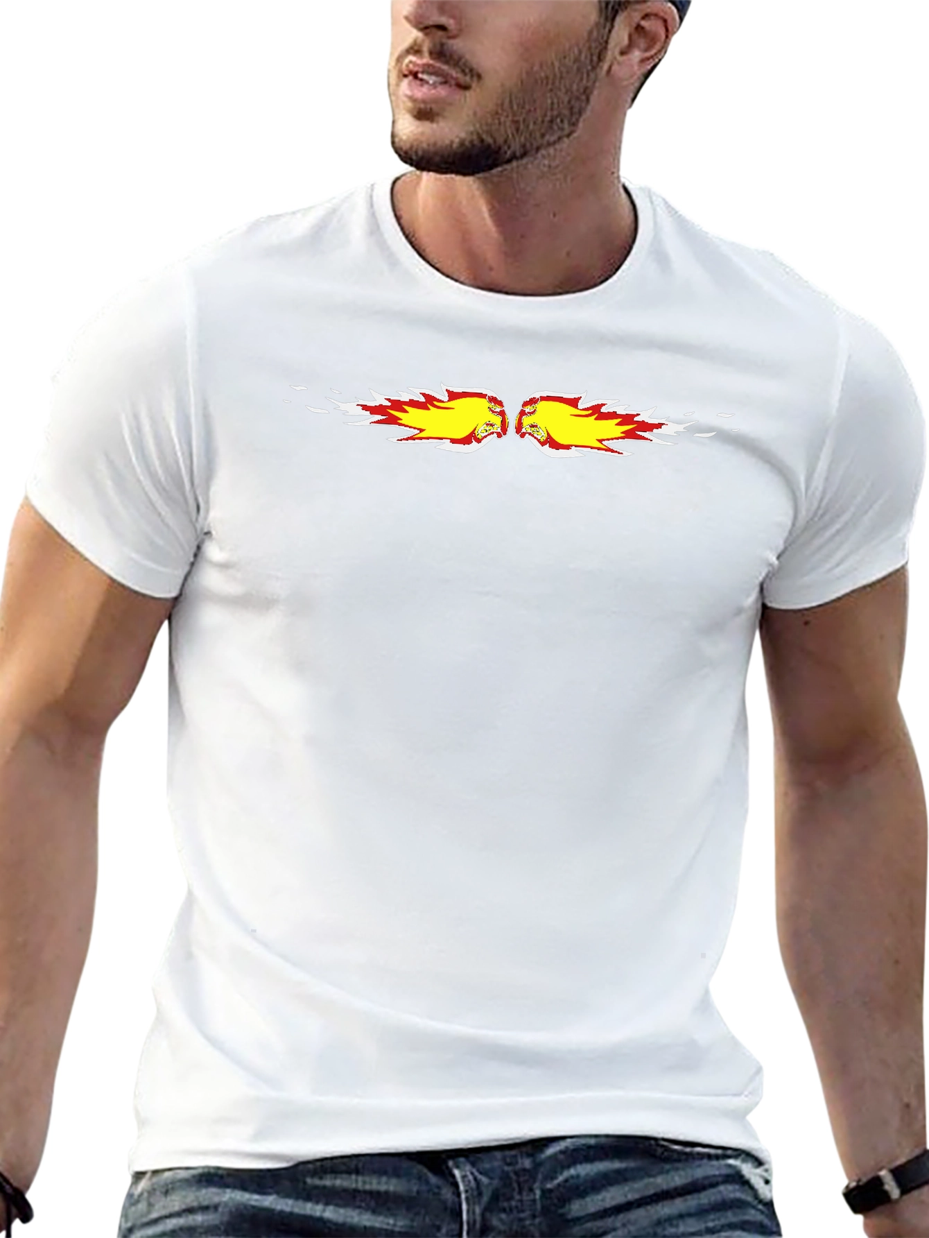 Fiery Fist Bump Graphic Black Tee