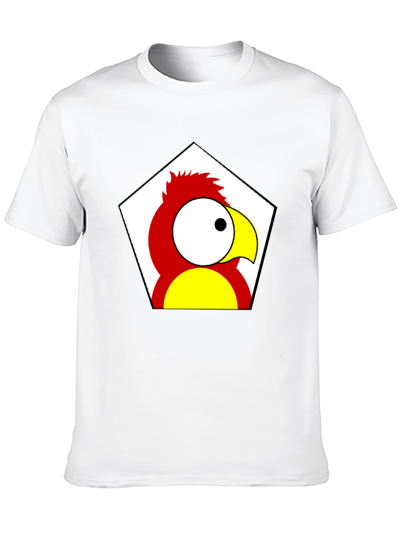 Cartoon Parrot Graphic Tee - Black Unisex T-Shirt