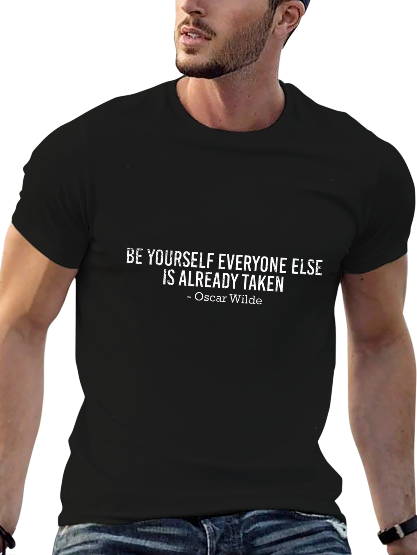 Be Yourself Oscar Wilde Quote Black Tee
