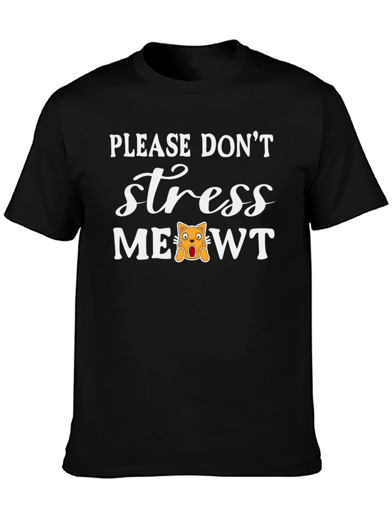 Dont Stress Meowt Cat Graphic Black T-Shirt