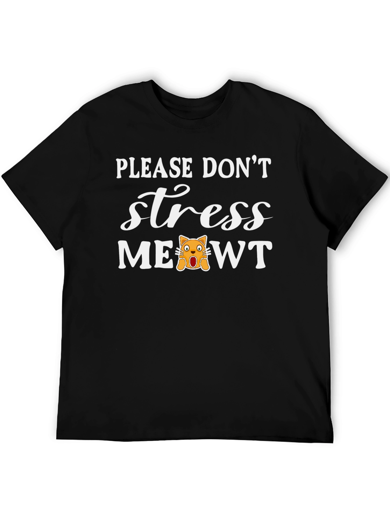 Dont Stress Meowt Cat Graphic Black T-Shirt