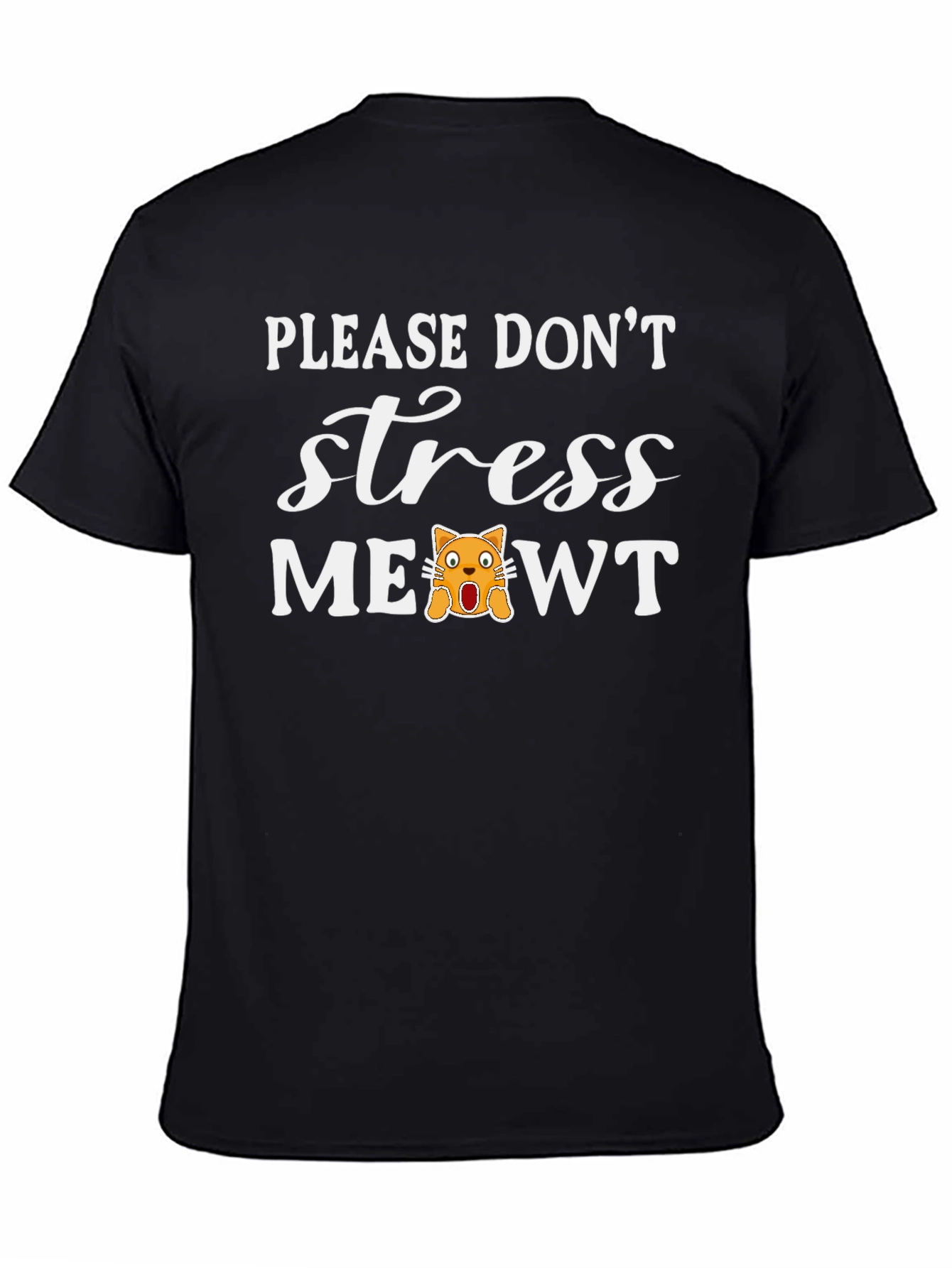 Dont Stress Meowt Cat Graphic Black T-Shirt