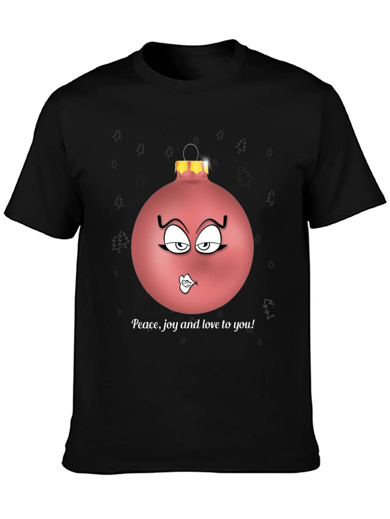 Festive Peace Joy Love Ornament Graphic Tee
