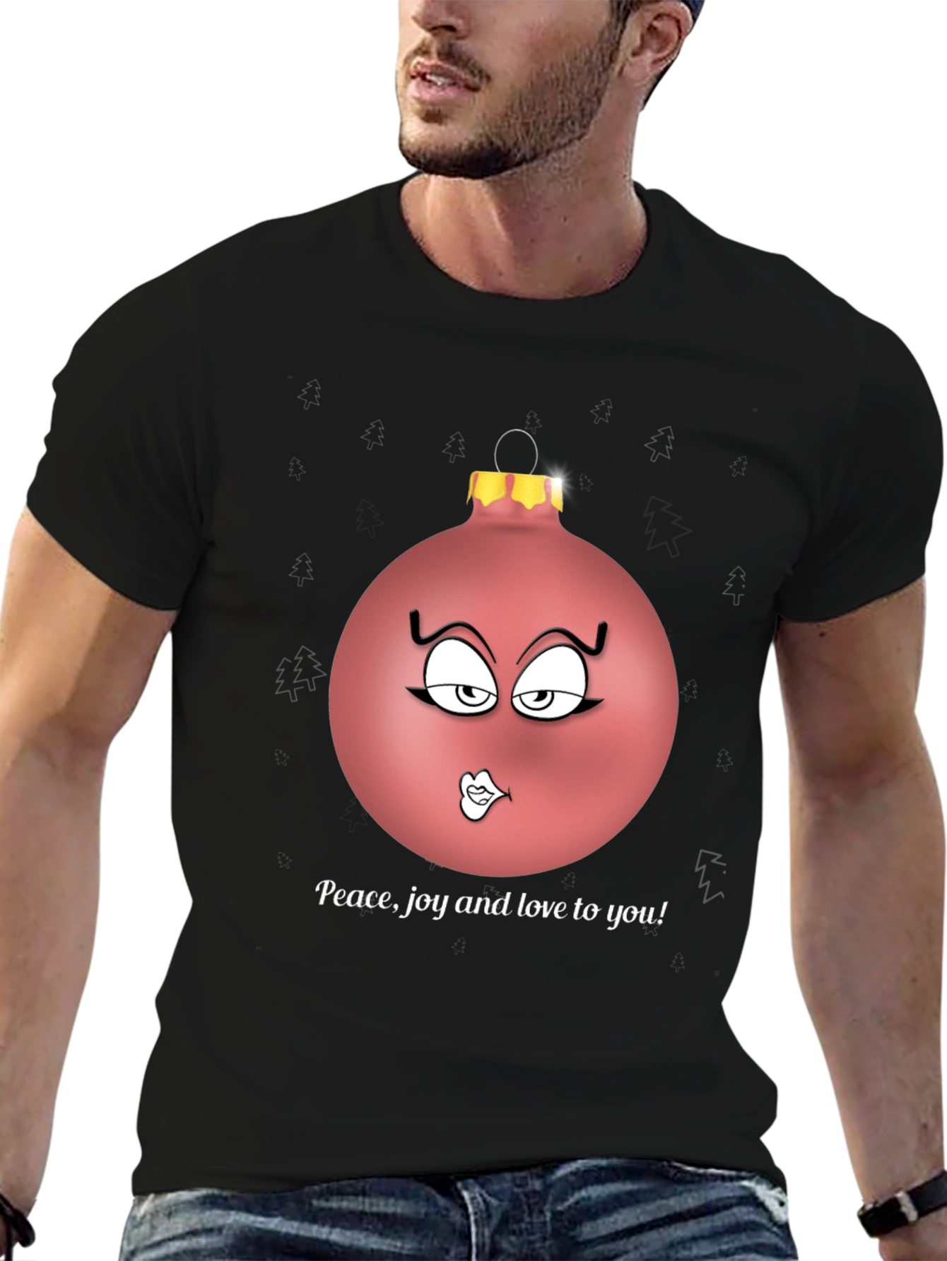 Festive Peace Joy Love Ornament Graphic Tee