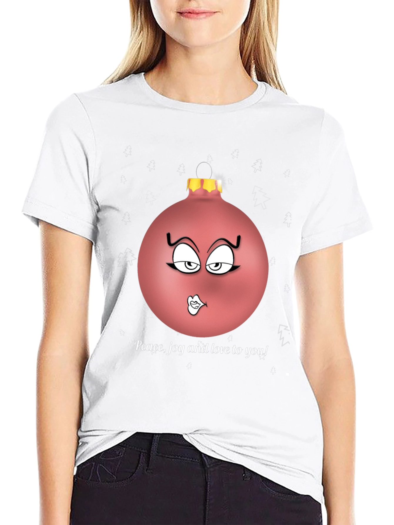 Festive Peace Joy Love Ornament Graphic Tee