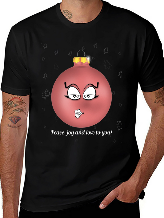 Festive Peace Joy Love Ornament Graphic Tee