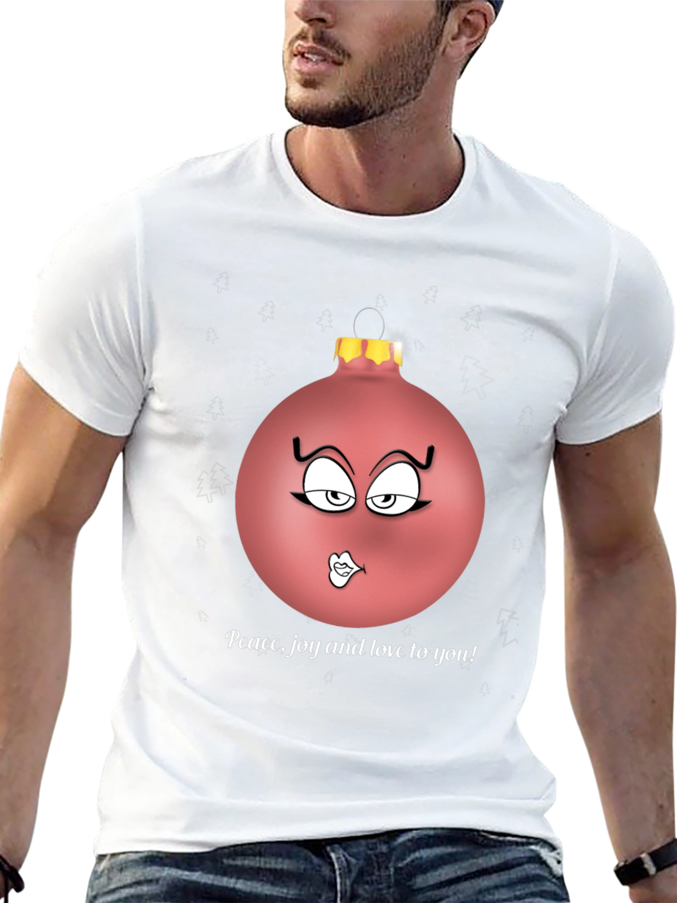 Festive Peace Joy Love Ornament Graphic Tee
