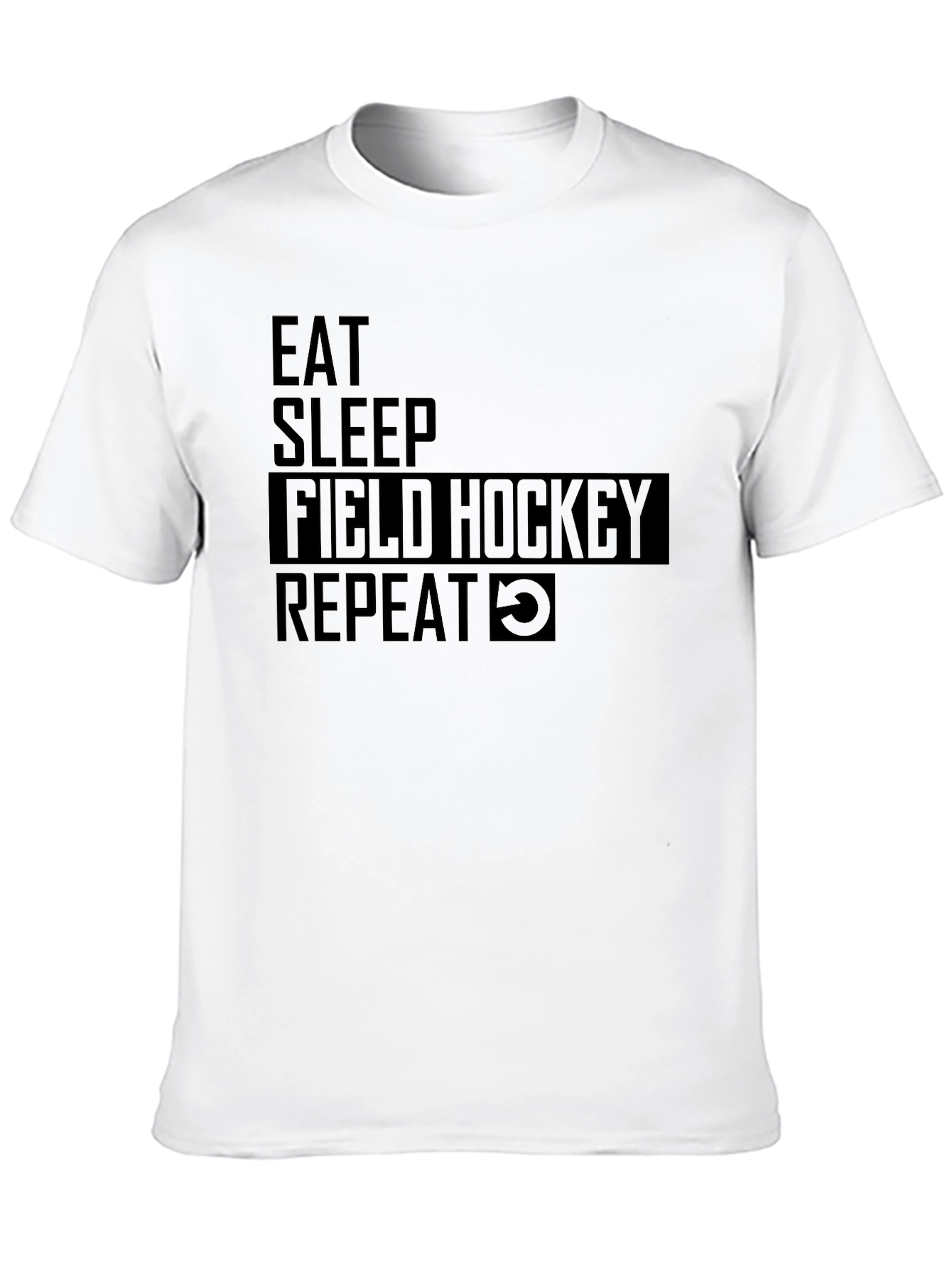 Eat Sleep Field Hockey Repeat Black T-Shirt