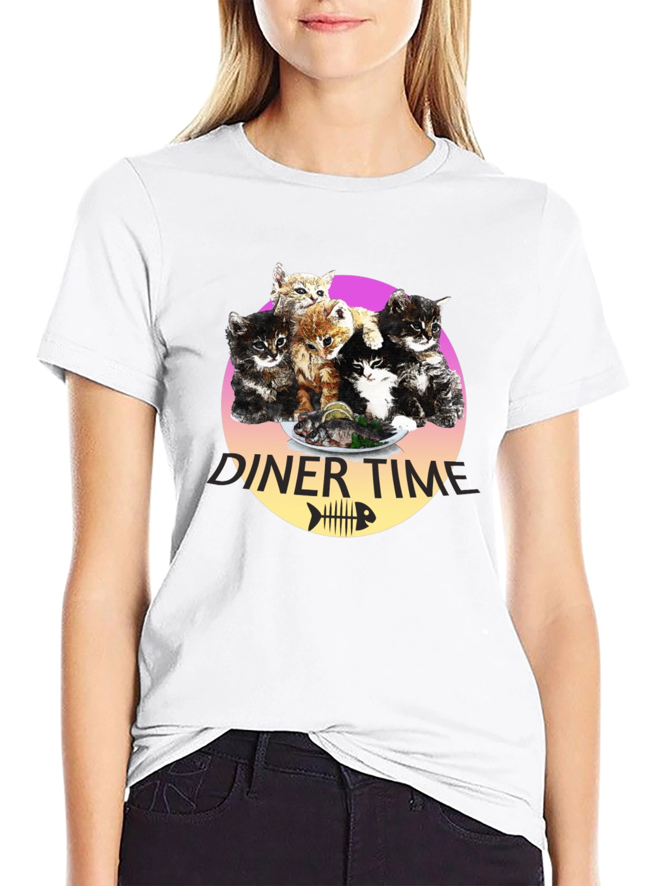 Kitten Diner Time T-Shirt - Funny Cat Lover Tee