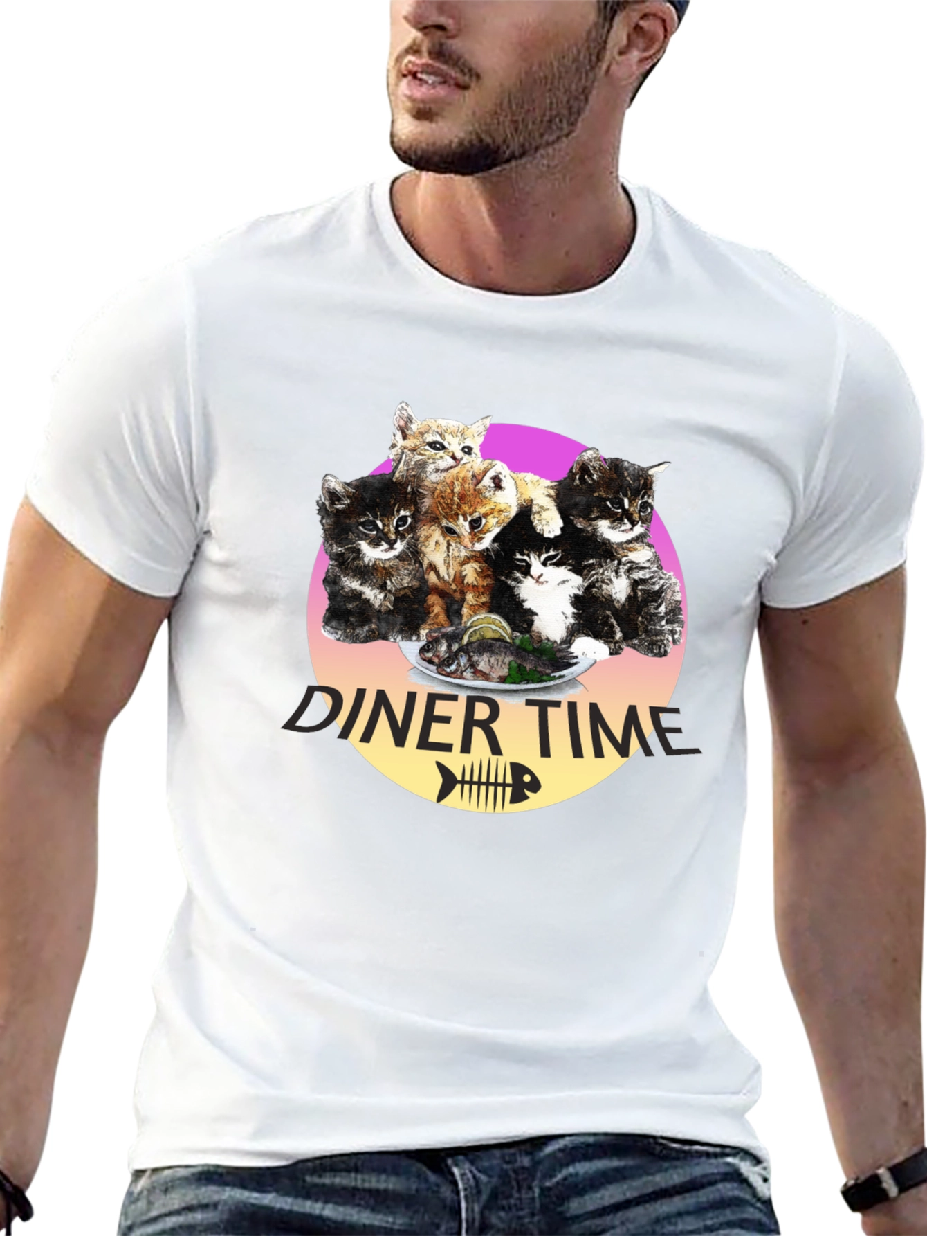 Kitten Diner Time T-Shirt - Funny Cat Lover Tee