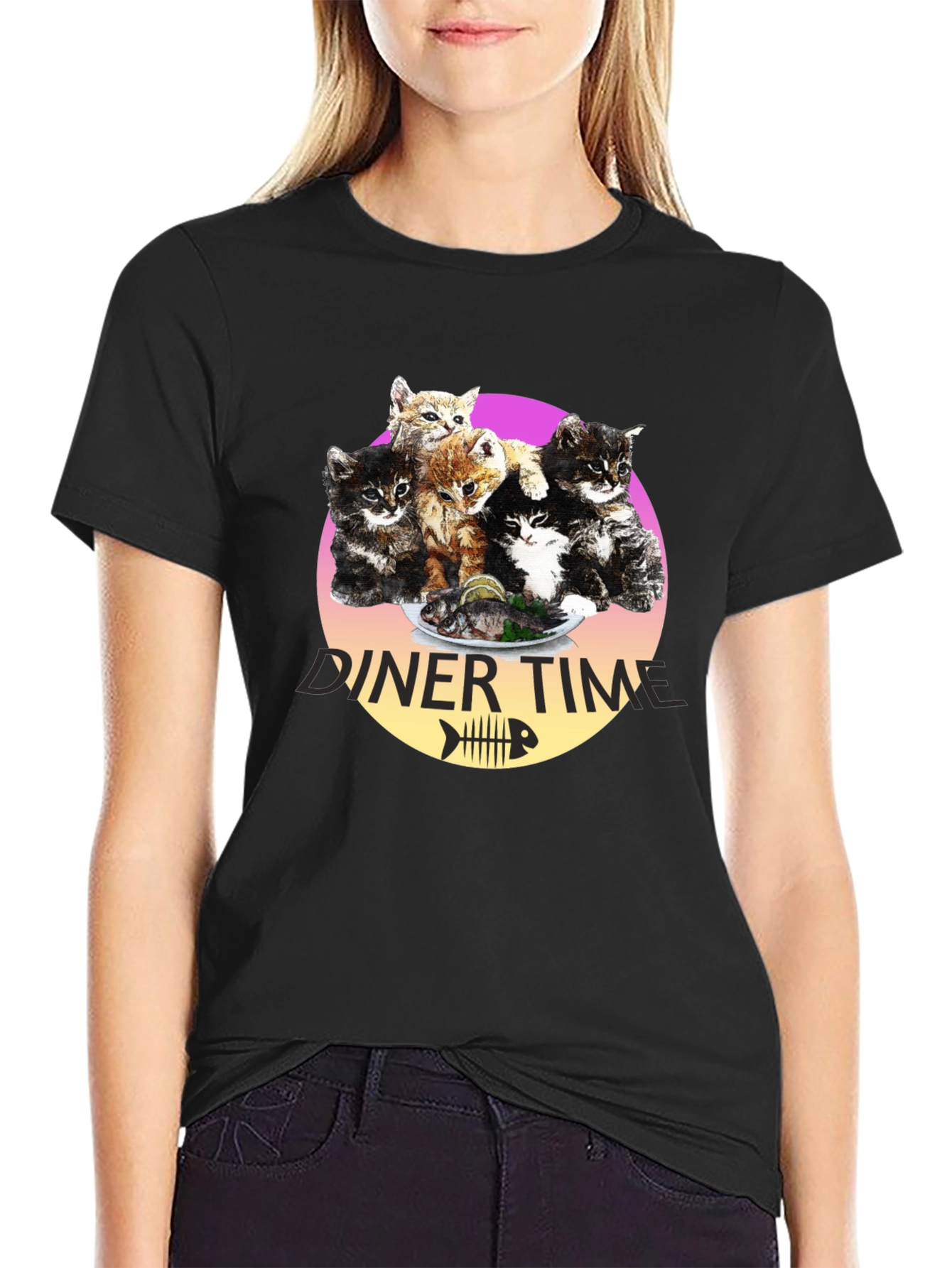 Kitten Diner Time T-Shirt - Funny Cat Lover Tee