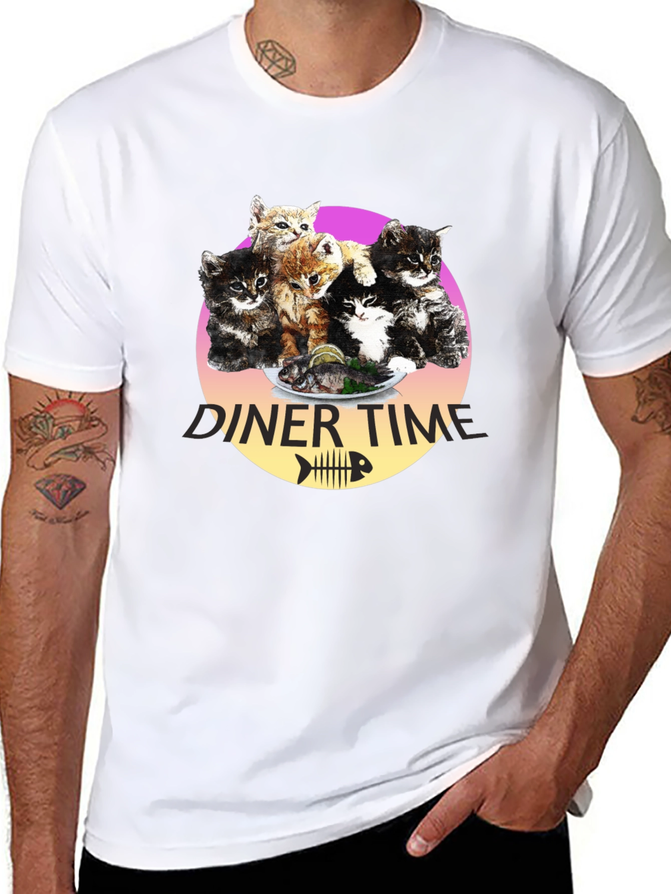 Kitten Diner Time T-Shirt - Funny Cat Lover Tee