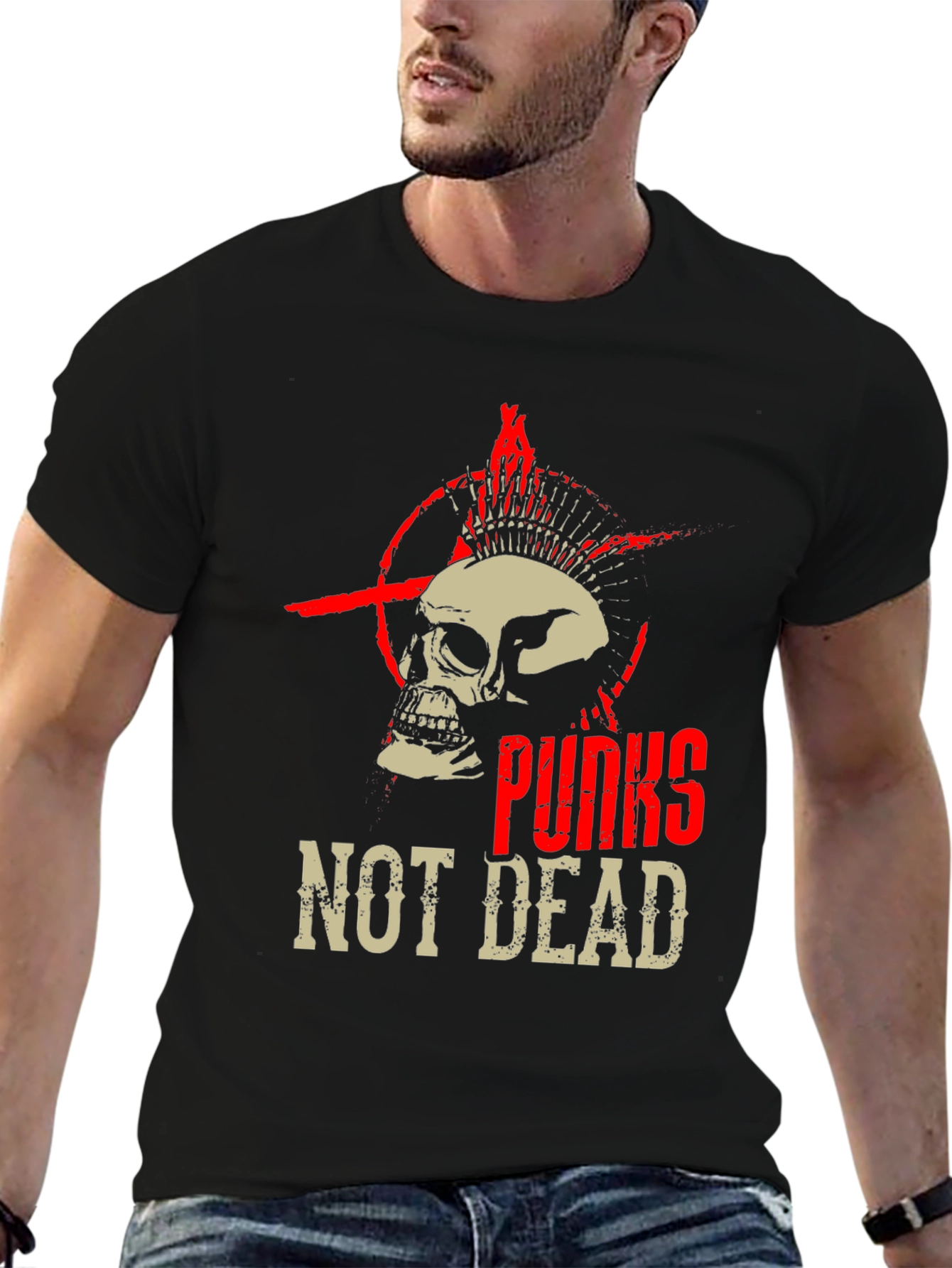Punk Skull Graphic Tee - Not Dead