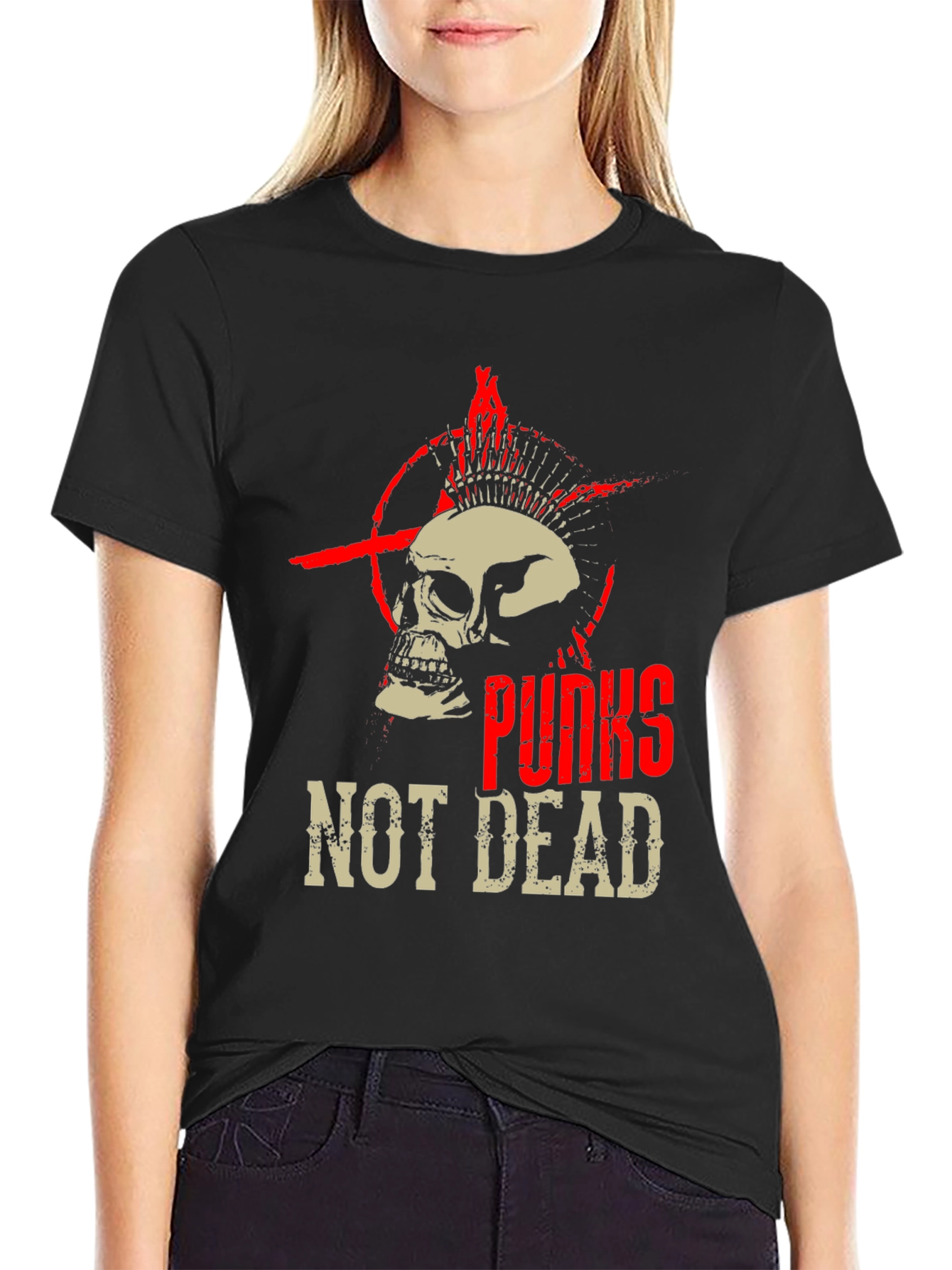 Punk Skull Graphic Tee - Not Dead