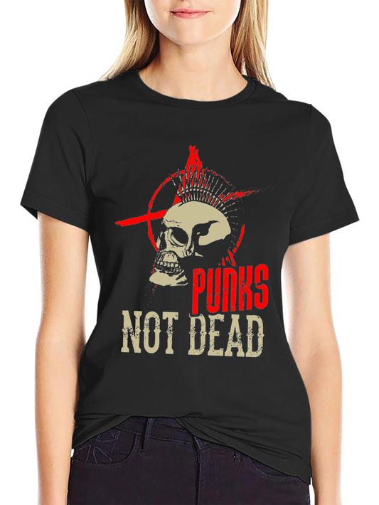 Punk Skull Graphic Tee - Not Dead
