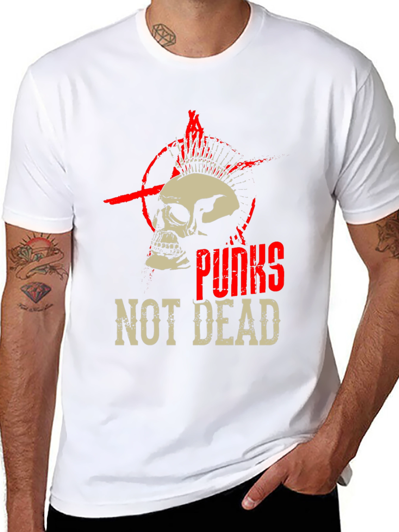 Punk Skull Graphic Tee - Not Dead