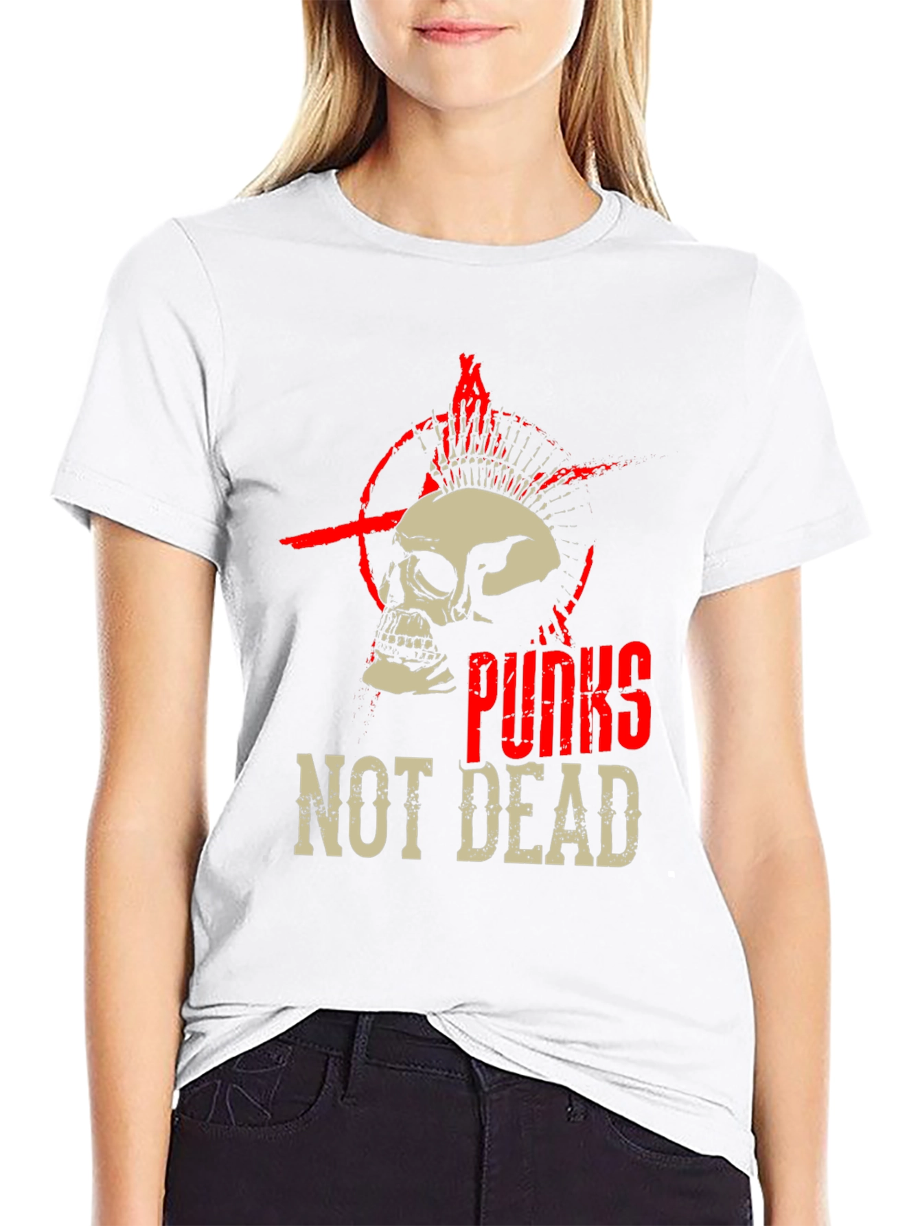 Punk Skull Graphic Tee - Not Dead