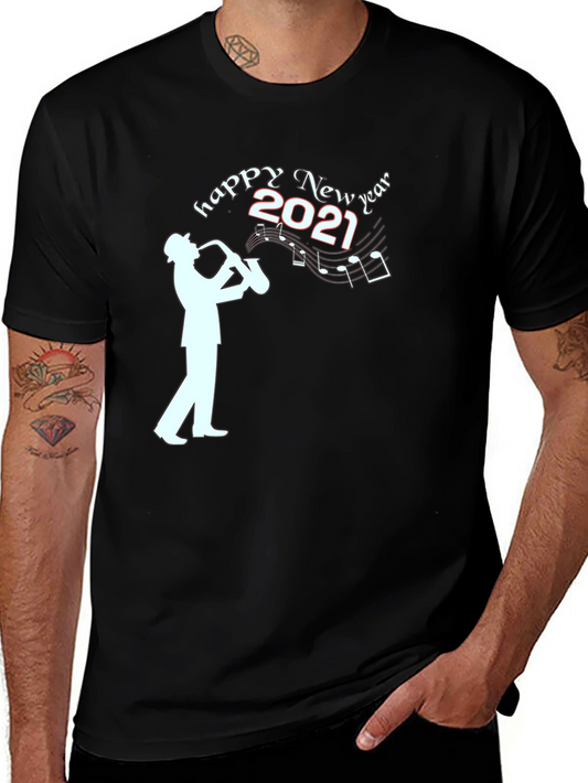 Happy New Year 2021 Saxophone Player T-Shirt