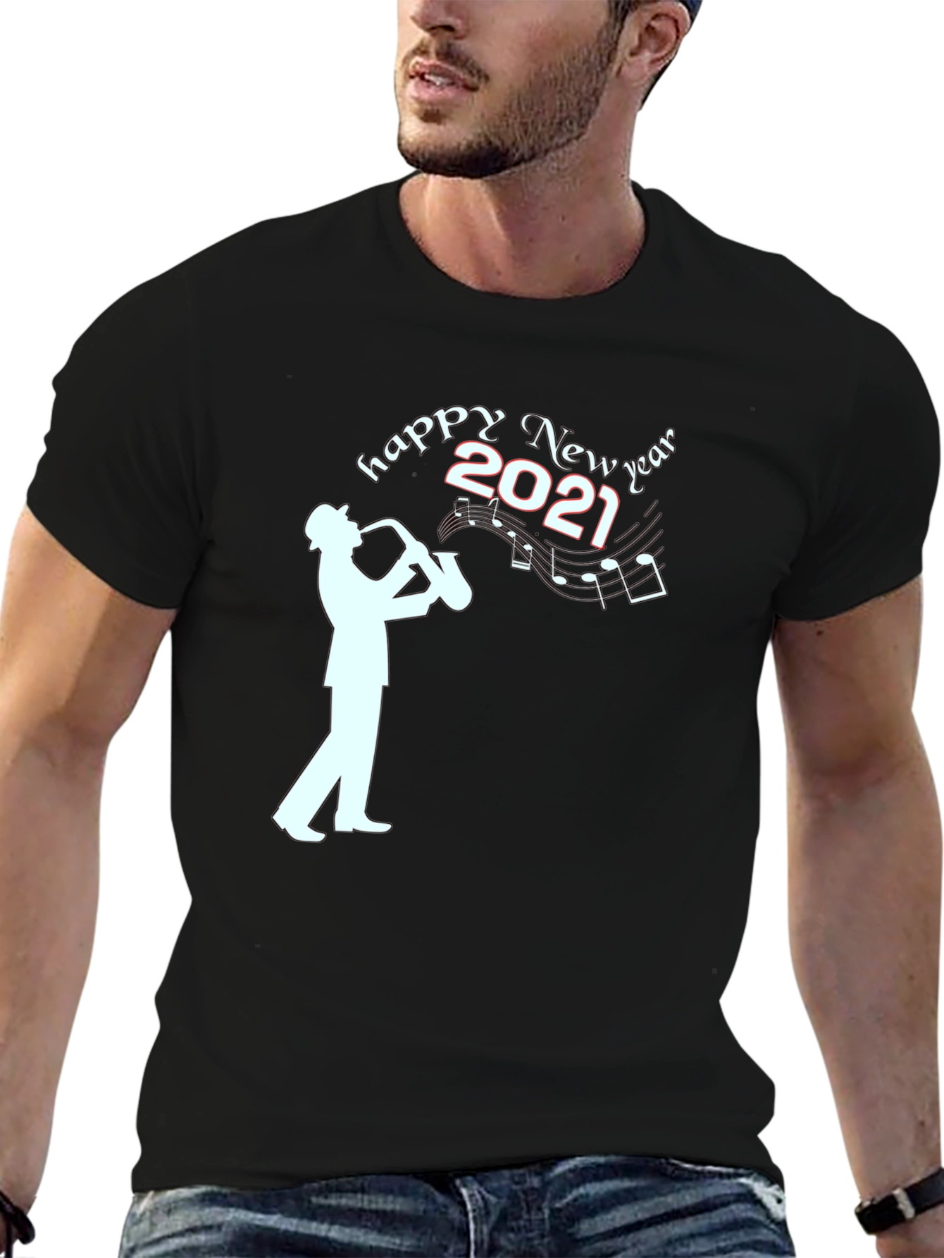 Happy New Year 2021 Saxophone Player T-Shirt