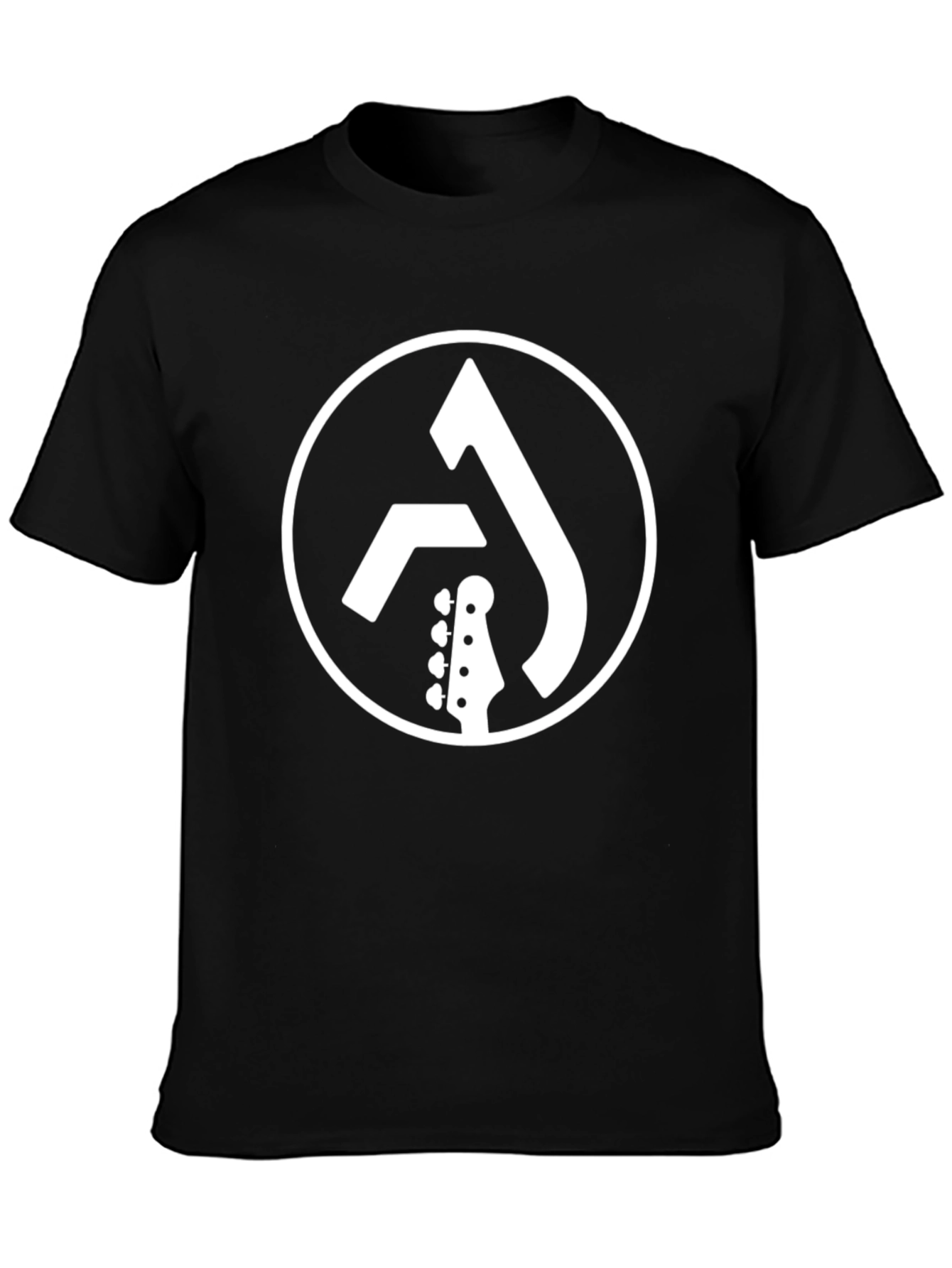 Guitar Logo Black Tee - Cool Music Shirt