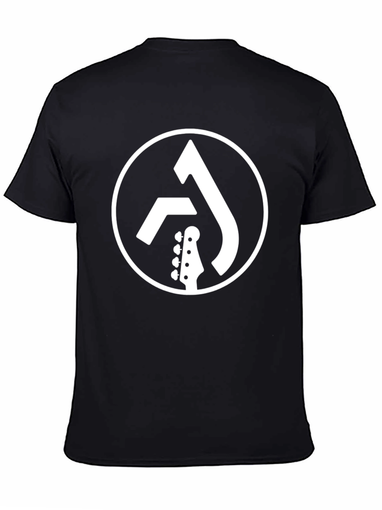 Guitar Logo Black Tee - Cool Music Shirt