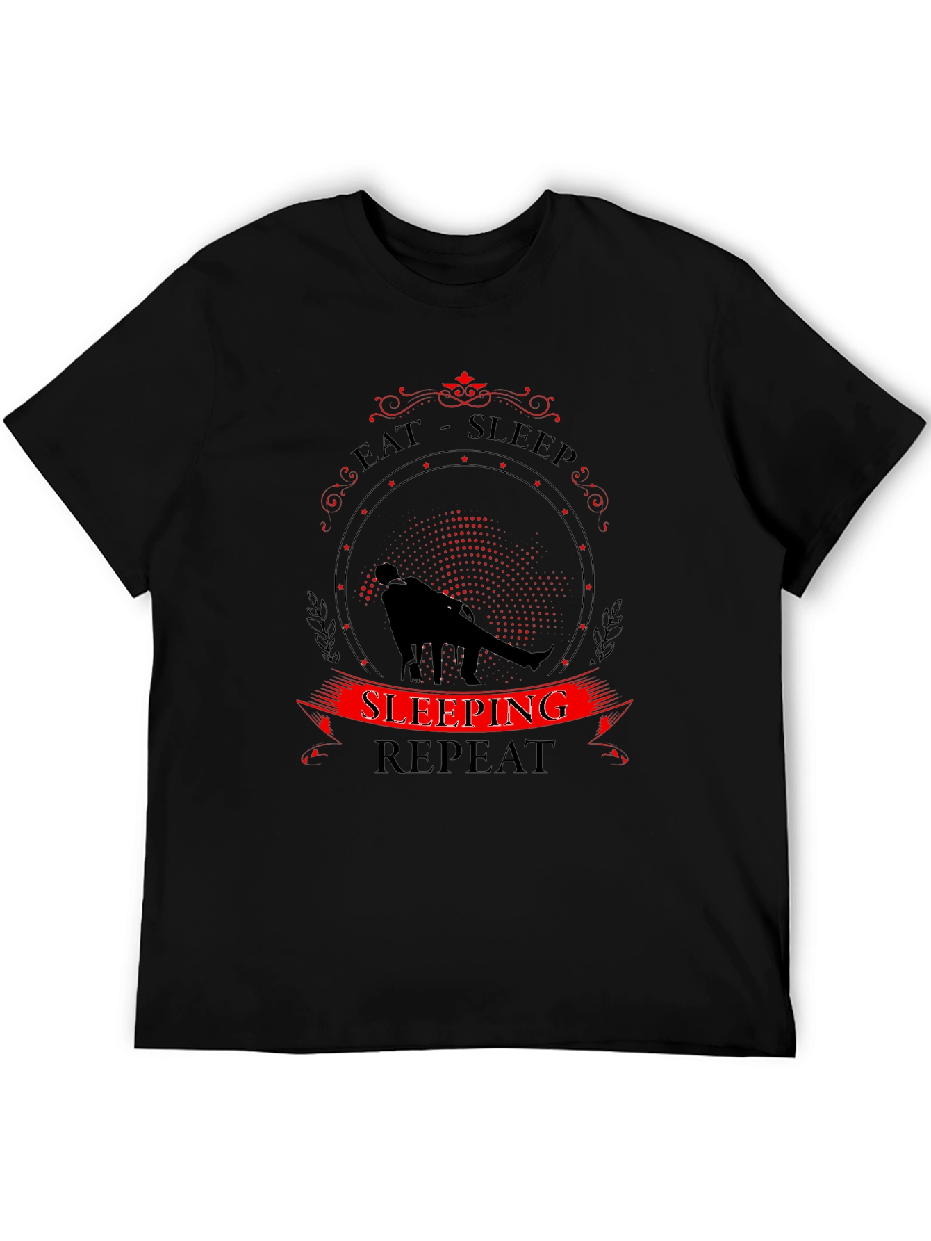 Eat Sleep Sleeping Repeat Black T-Shirt