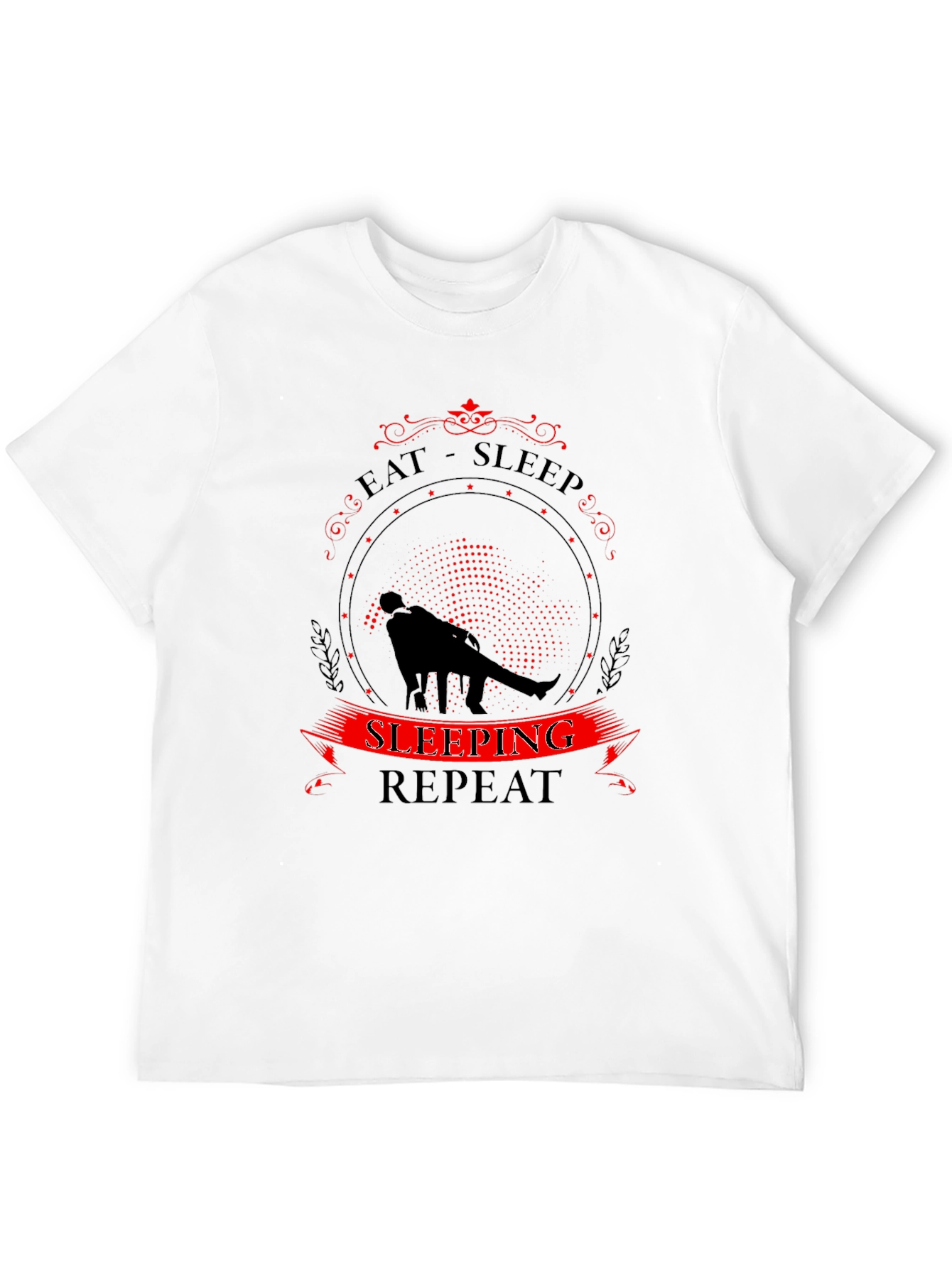 Eat Sleep Sleeping Repeat Black T-Shirt