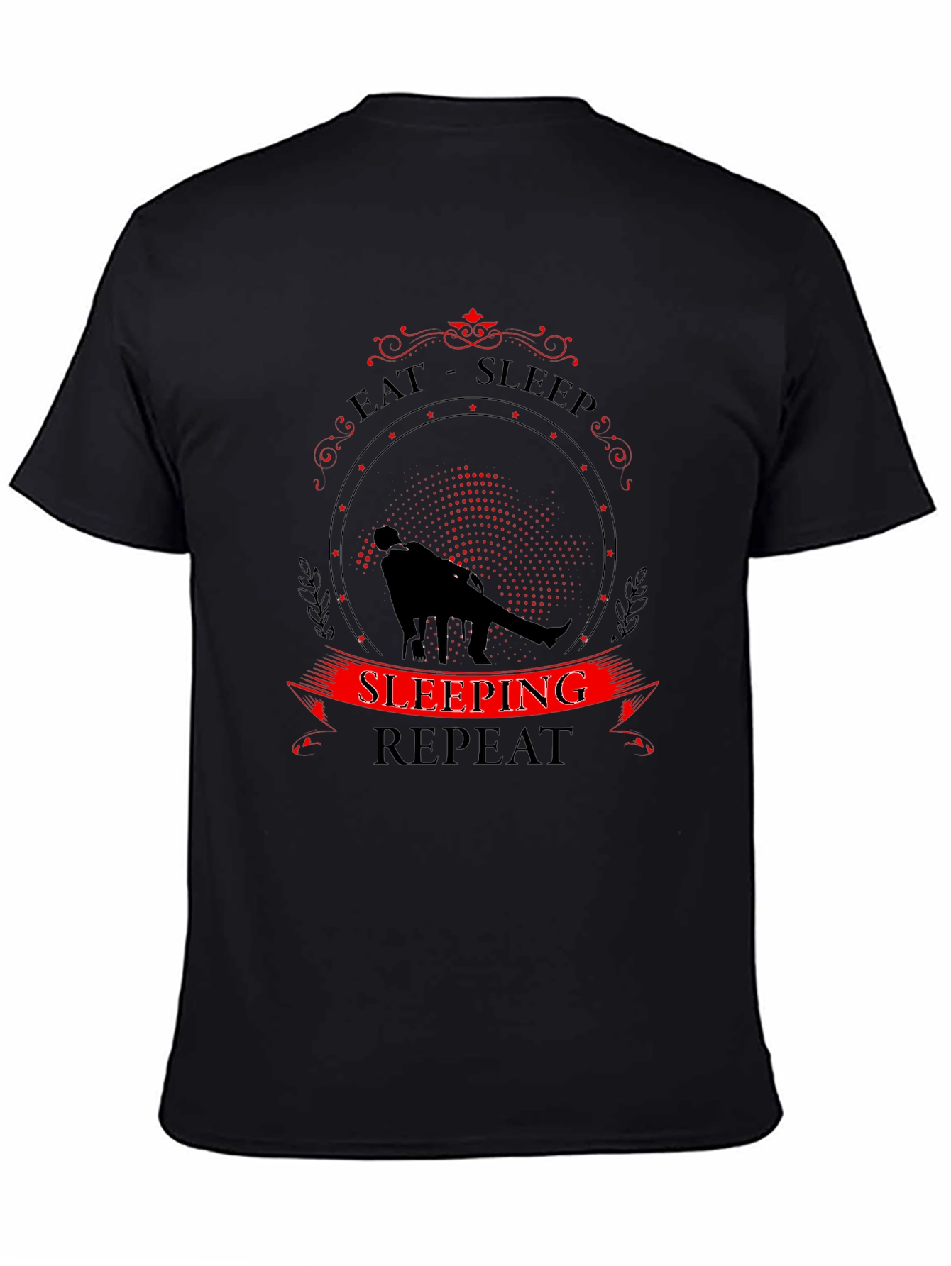 Eat Sleep Sleeping Repeat Black T-Shirt