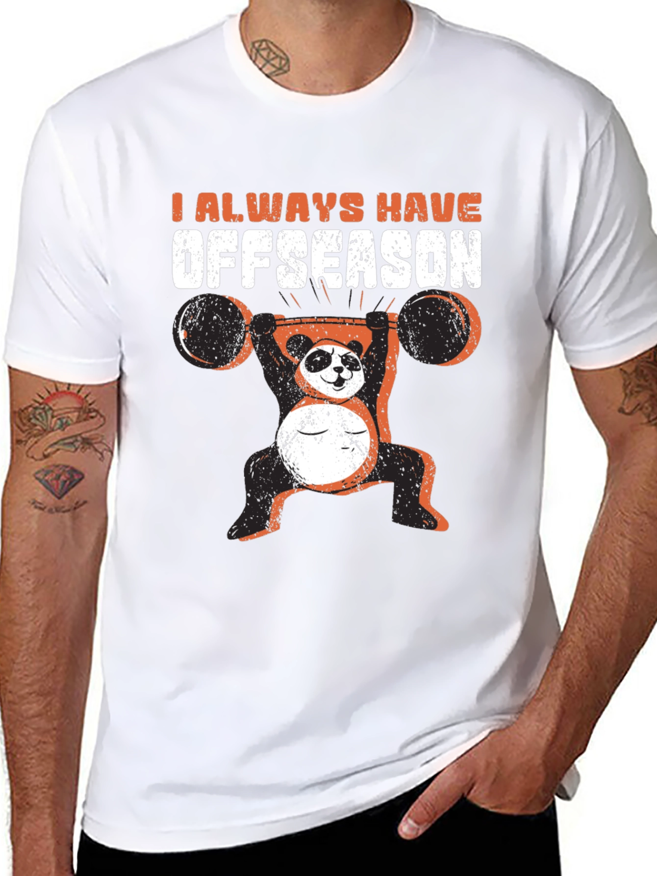Funny Panda Offseason Black T-Shirt