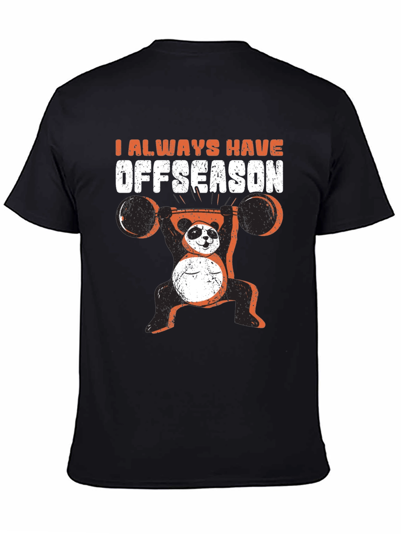 Funny Panda Offseason Black T-Shirt