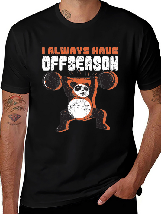 Funny Panda Offseason Black T-Shirt