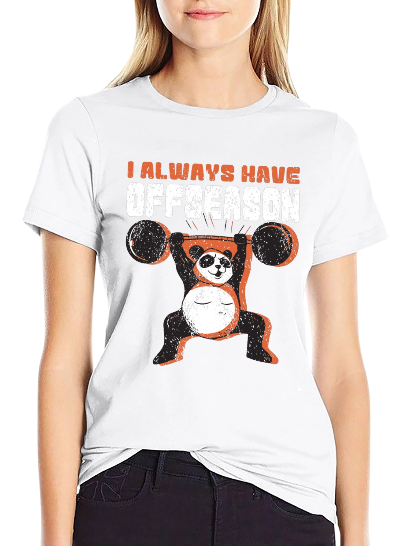 Funny Panda Offseason Black T-Shirt