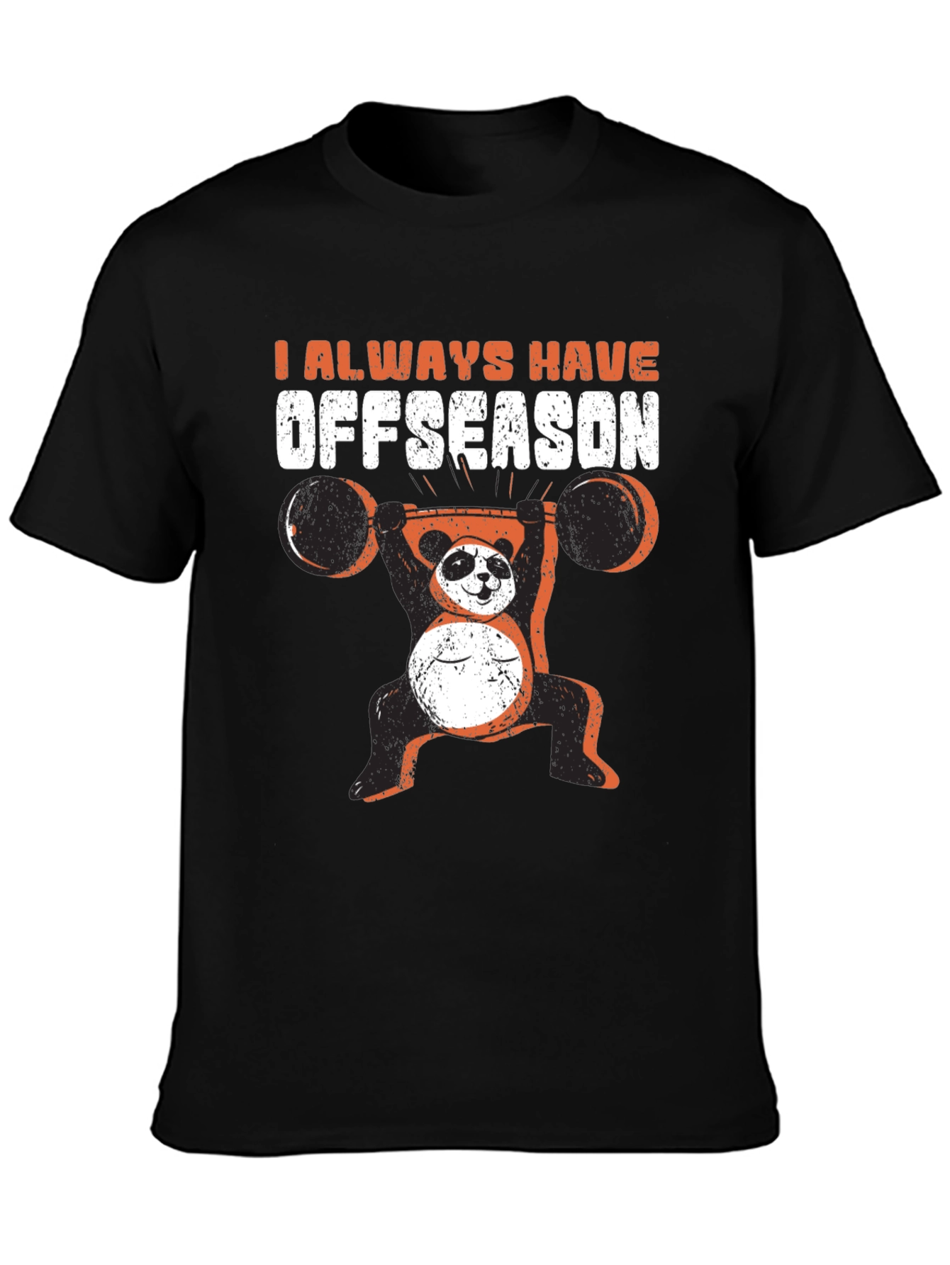 Funny Panda Offseason Black T-Shirt