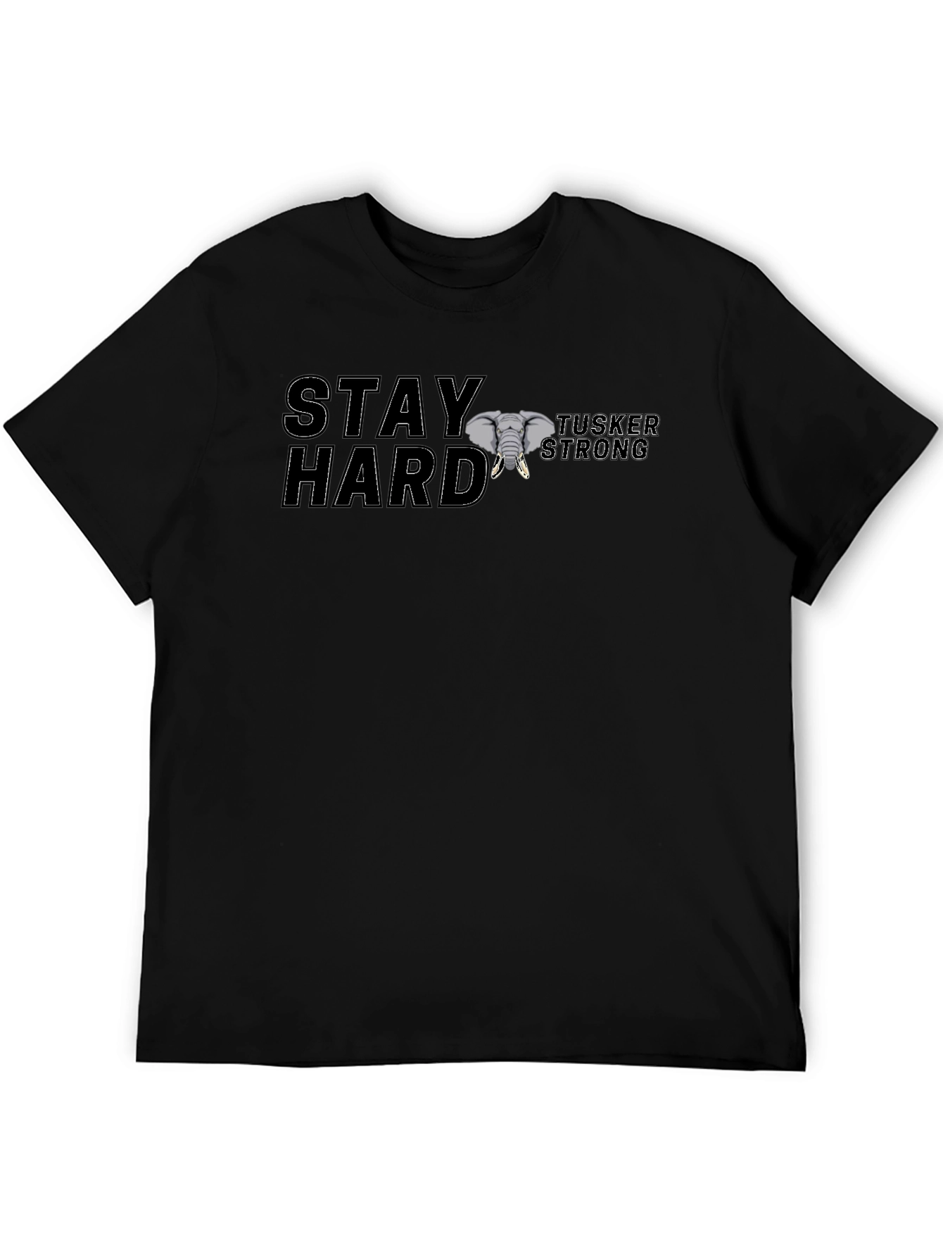 Stay Hard Tusker Strong Black T-Shirt