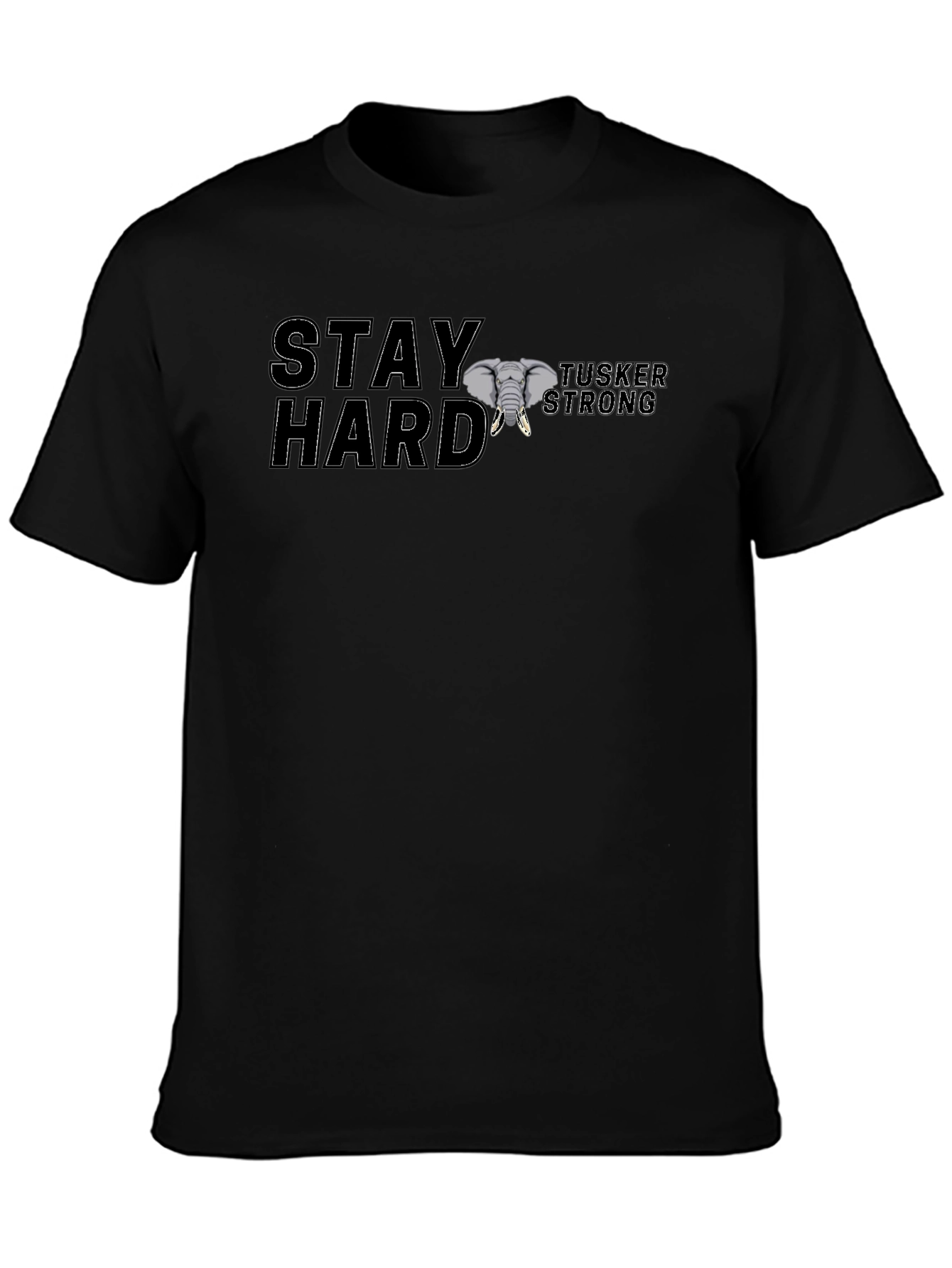 Stay Hard Tusker Strong Black T-Shirt