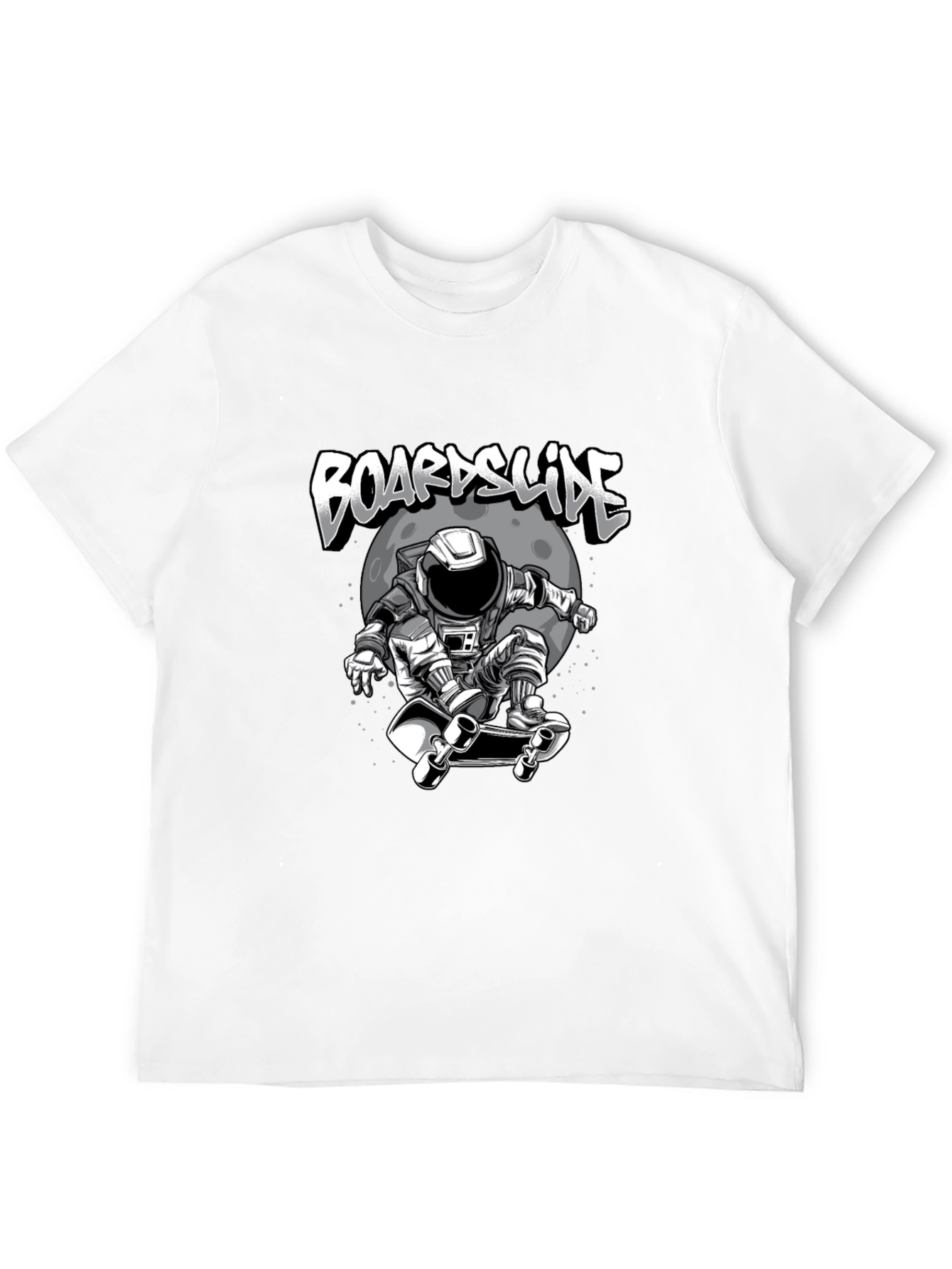 Astronaut Skateboarder Black T-Shirt