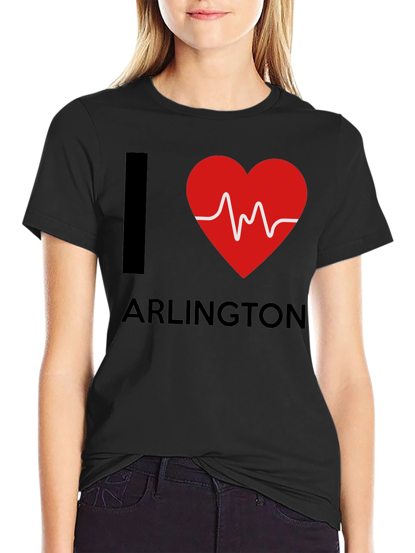 I Heart Arlington Graphic Tee - Black Cotton