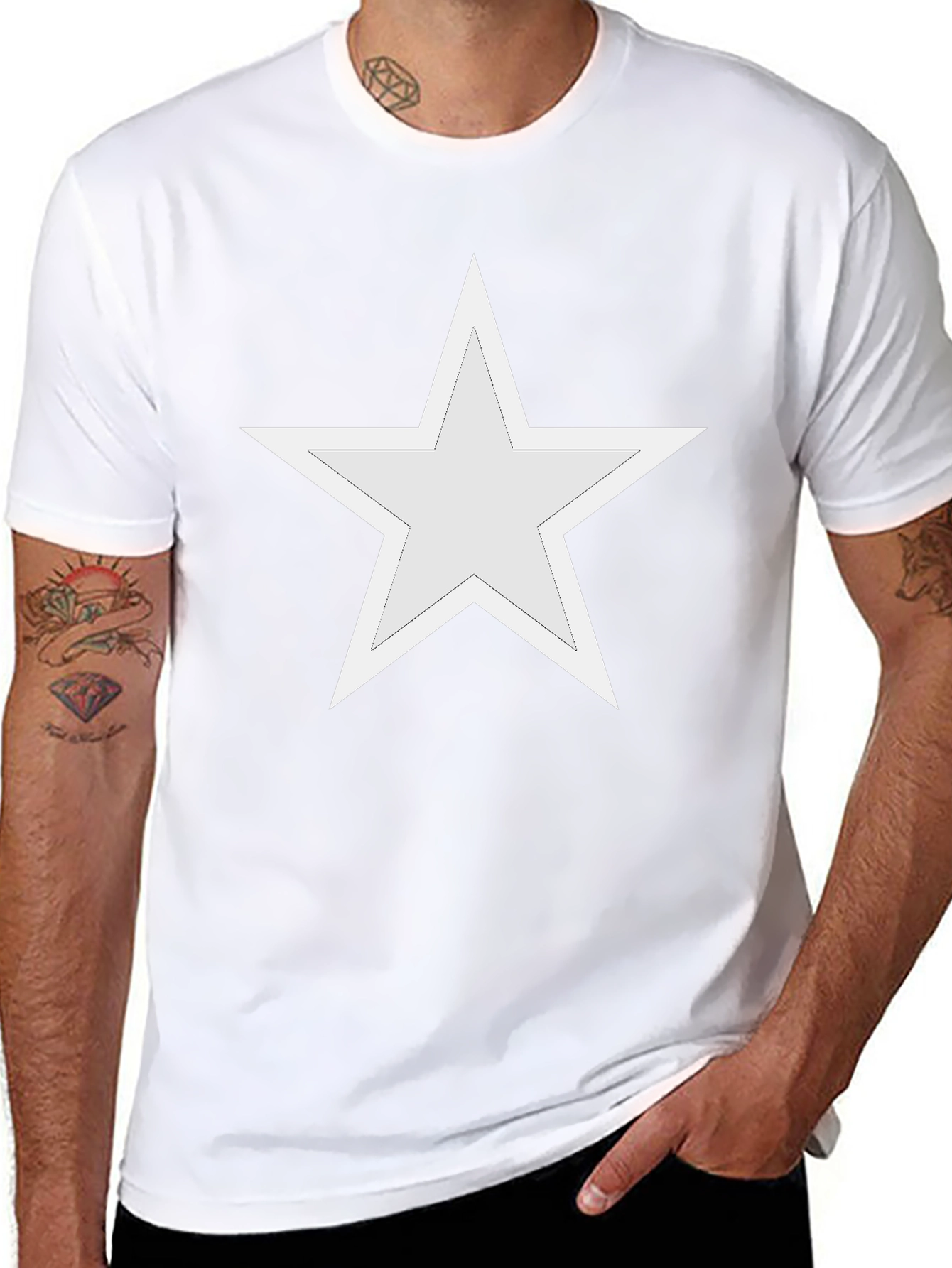 Star Graphic Tee - Casual Style Black T-Shirt