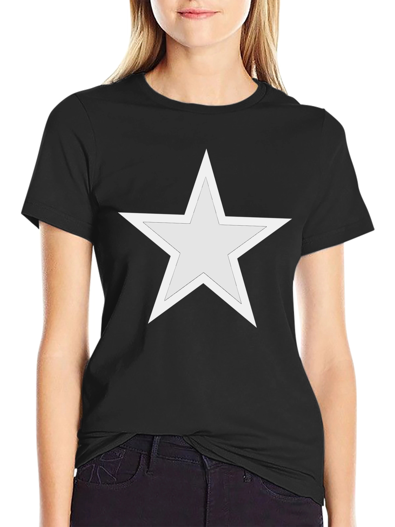 Star Graphic Tee - Casual Style Black T-Shirt