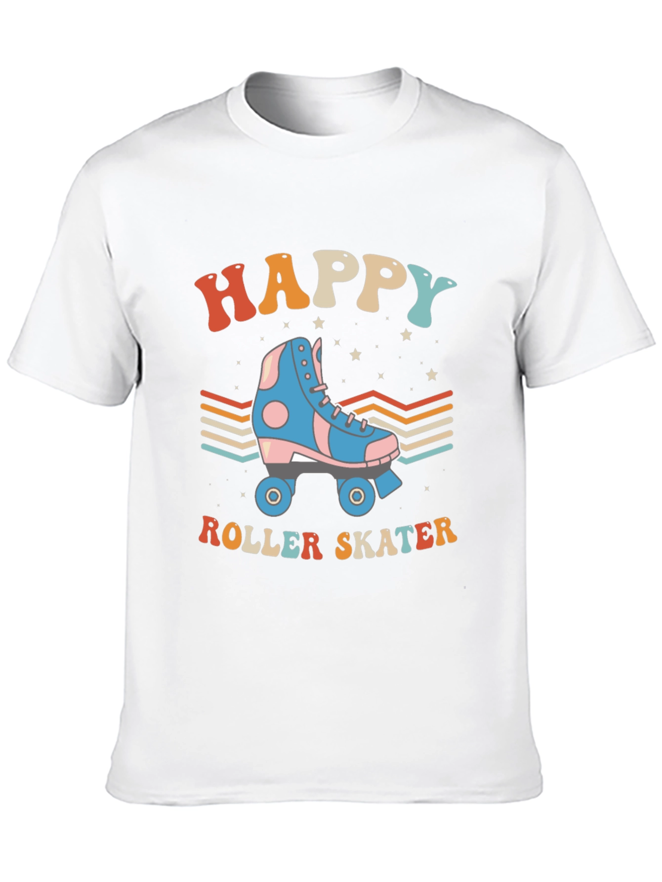 Happy Roller Skater Retro Style T-Shirt