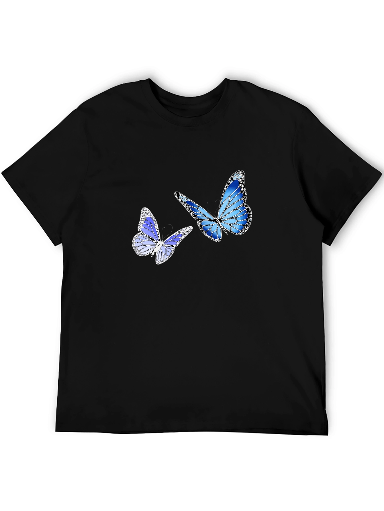 Butterfly Graphic Print Black T-Shirt