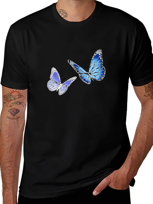 Butterfly Graphic Print Black T-Shirt