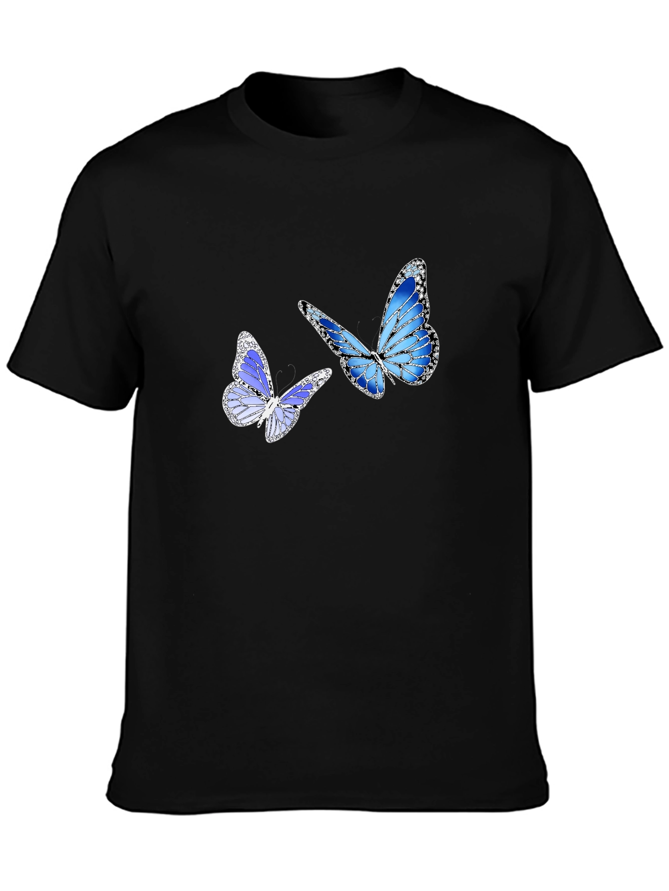 Butterfly Graphic Print Black T-Shirt