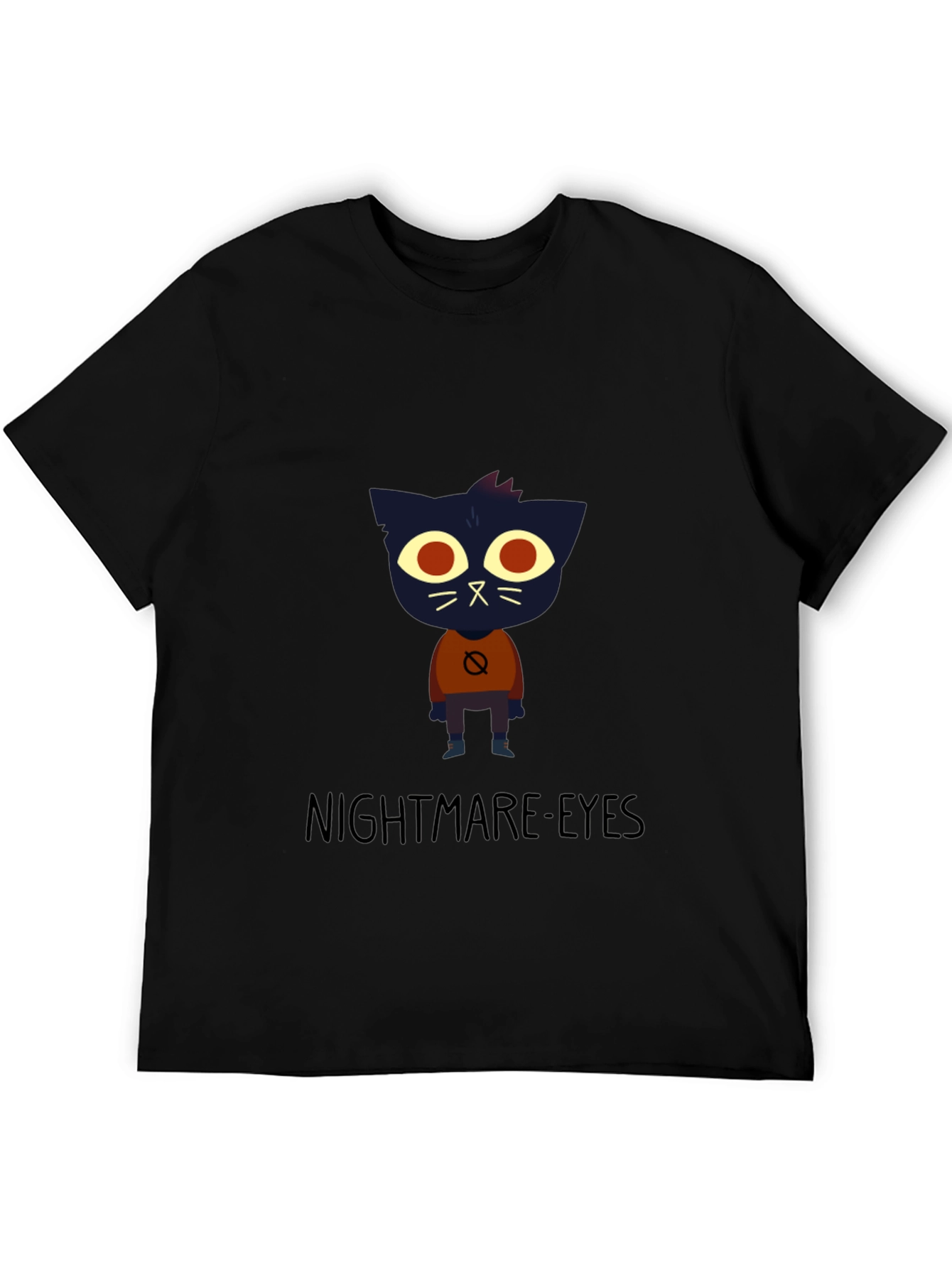 Nightmare Eyes Graphic Tee - Black Crew Neck Shirt