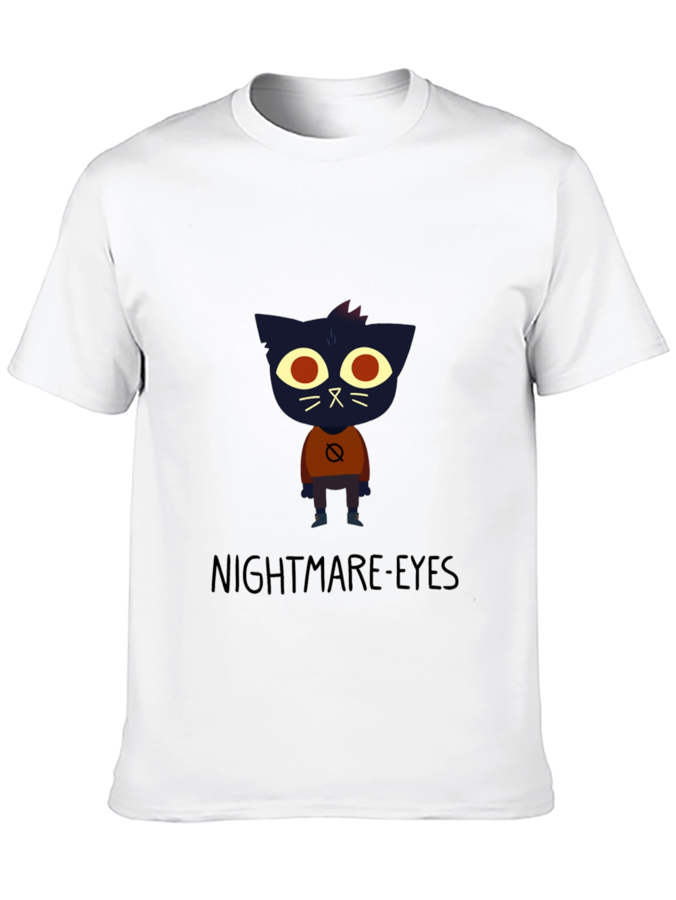 Nightmare Eyes Graphic Tee - Black Crew Neck Shirt