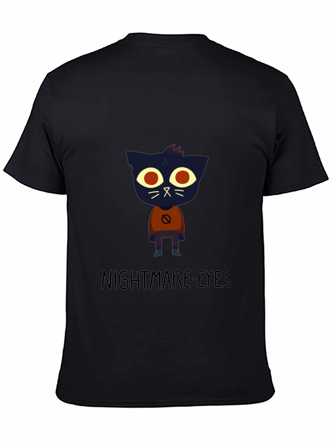 Nightmare Eyes Graphic Tee - Black Crew Neck Shirt