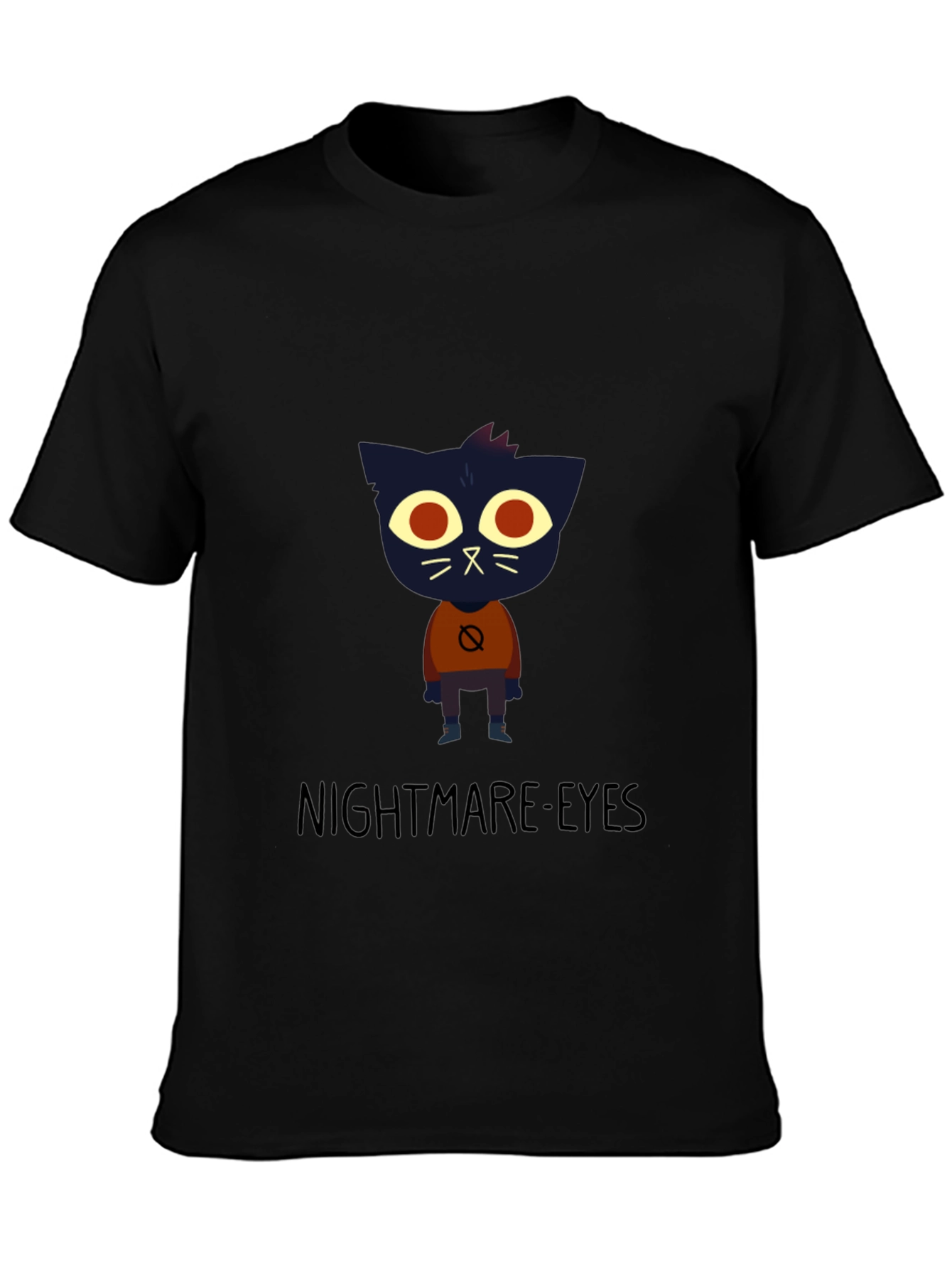 Nightmare Eyes Graphic Tee - Black Crew Neck Shirt