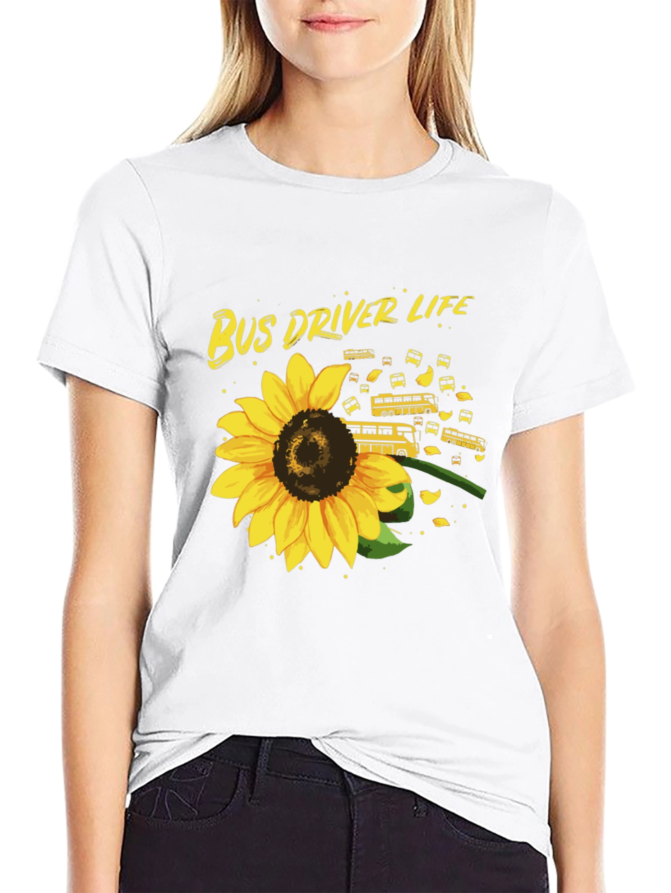 Bus Driver Life Sunflower T-Shirt